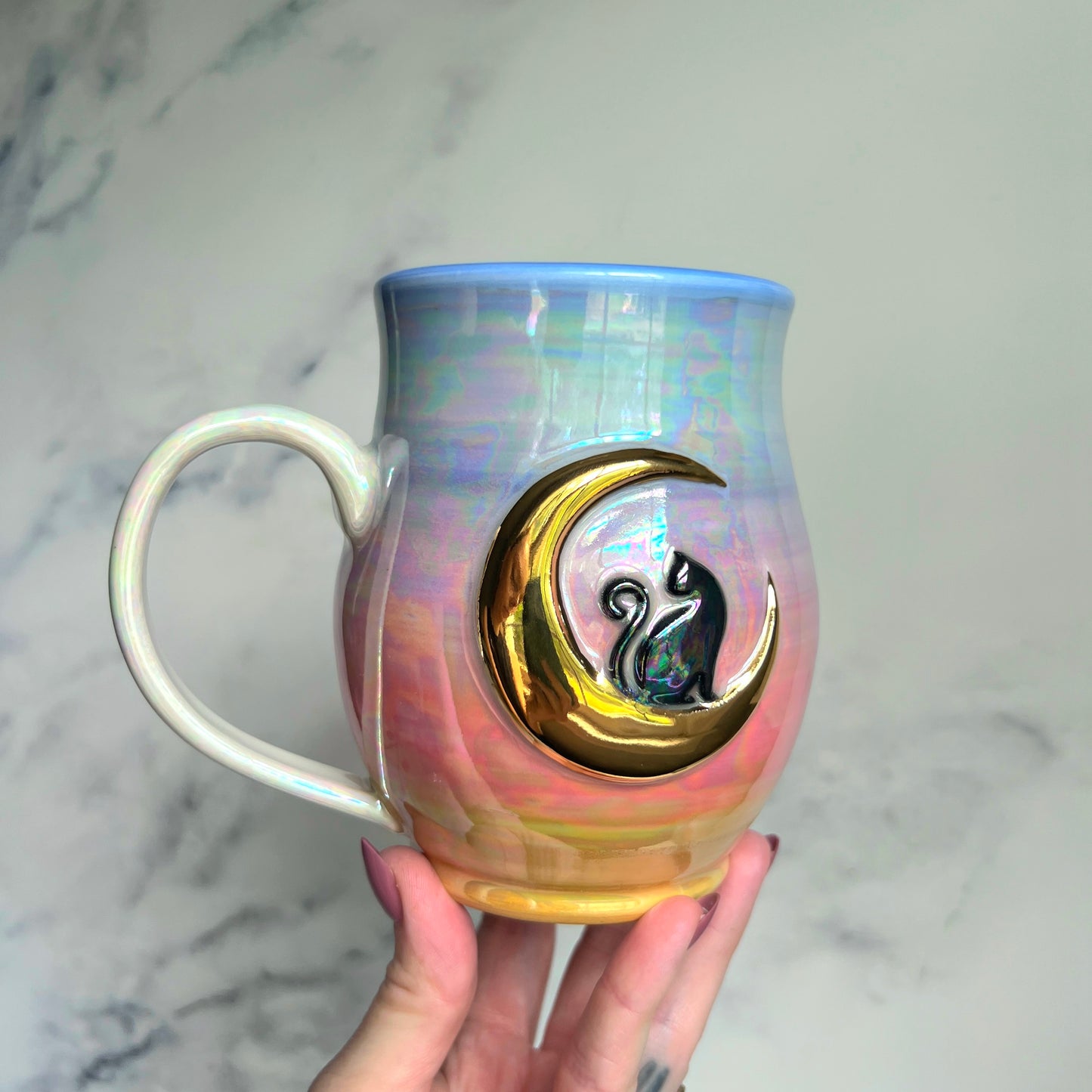 Cat Moon Rise Cat Gradient Mug A