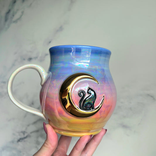 Cat Moon Rise Cat Gradient Mug
