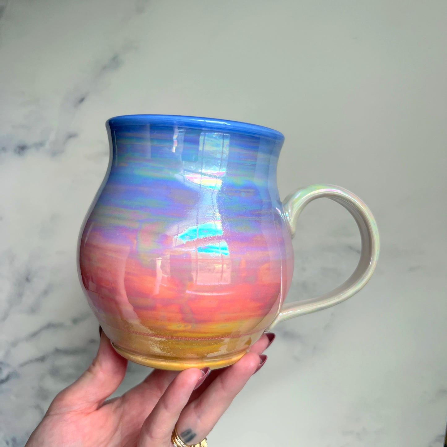 Cat Moon Rise Cat Gradient Mug