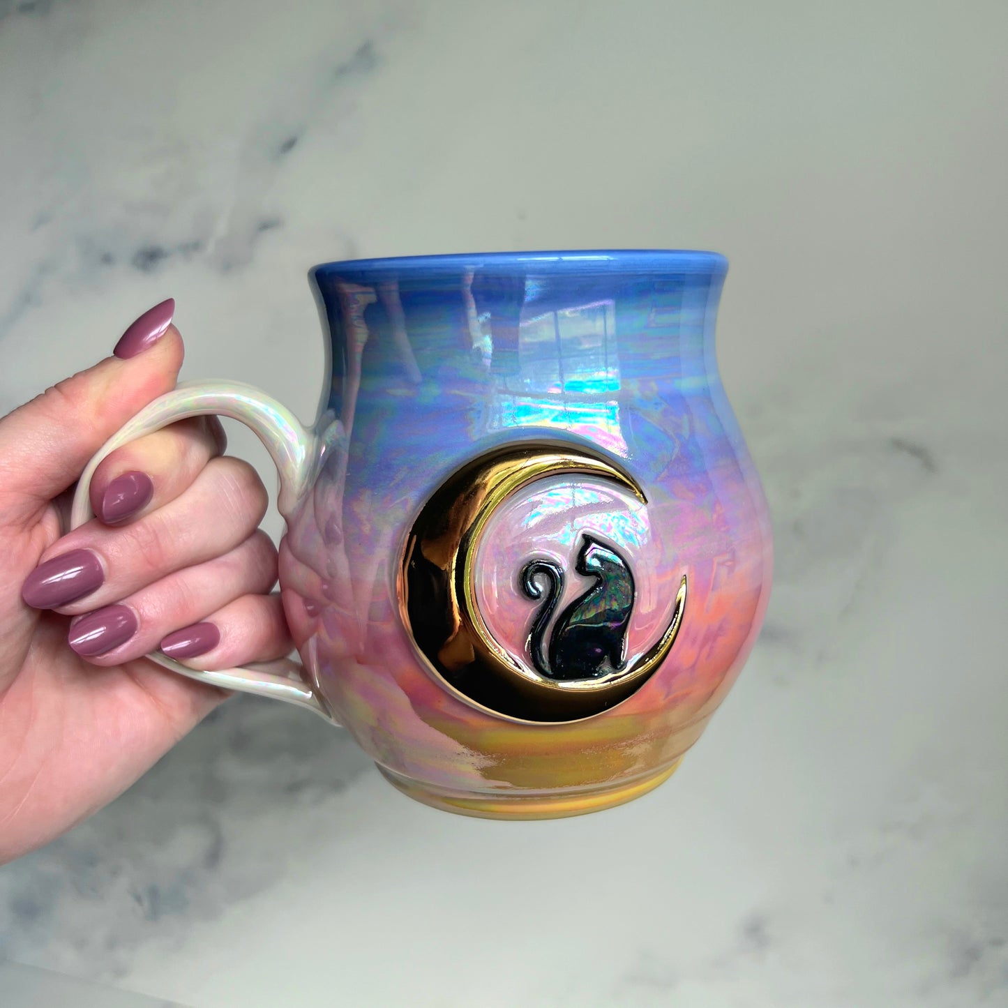 Cat Moon Rise Cat Gradient Mug