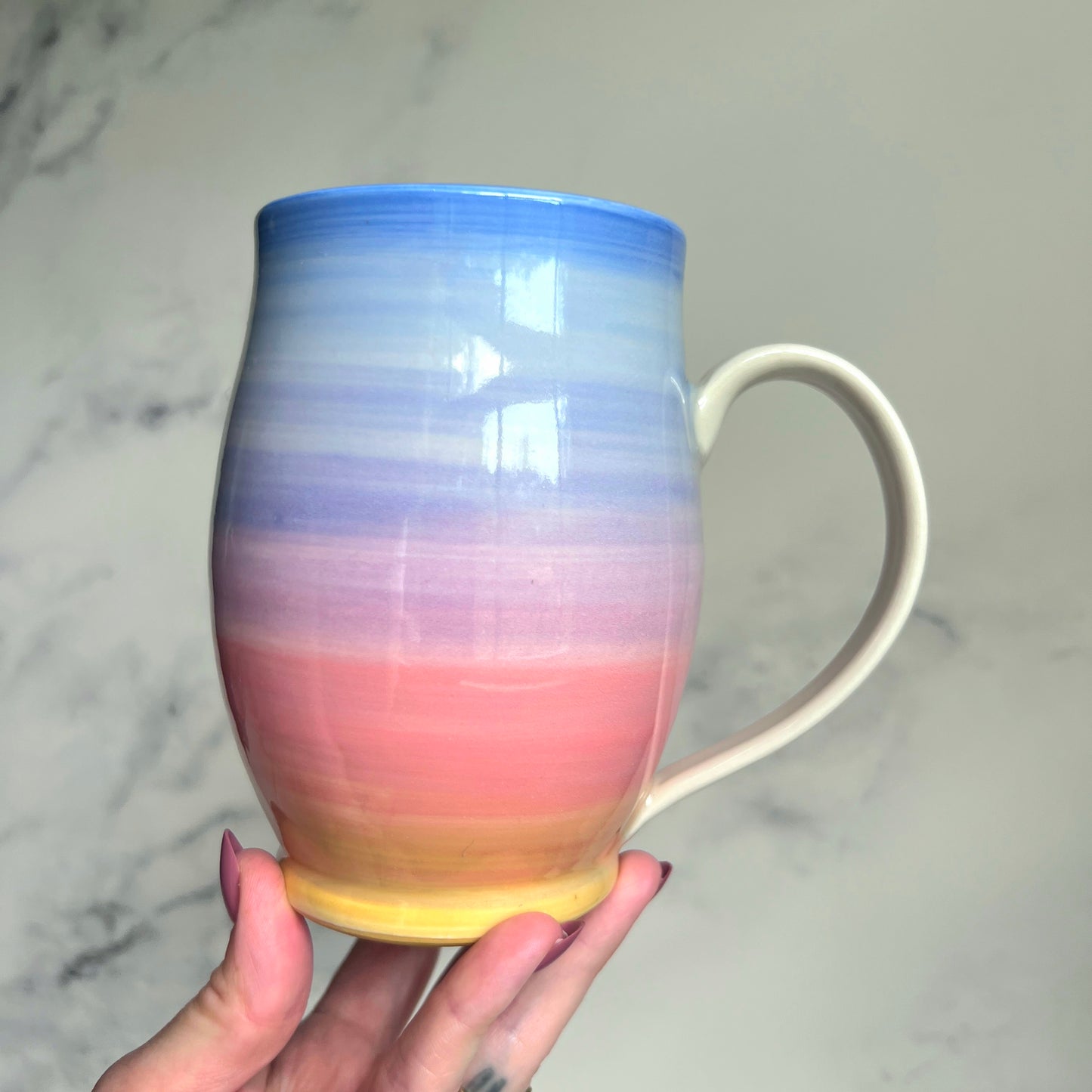 Gold Moon Rise Cat Gradient Mug