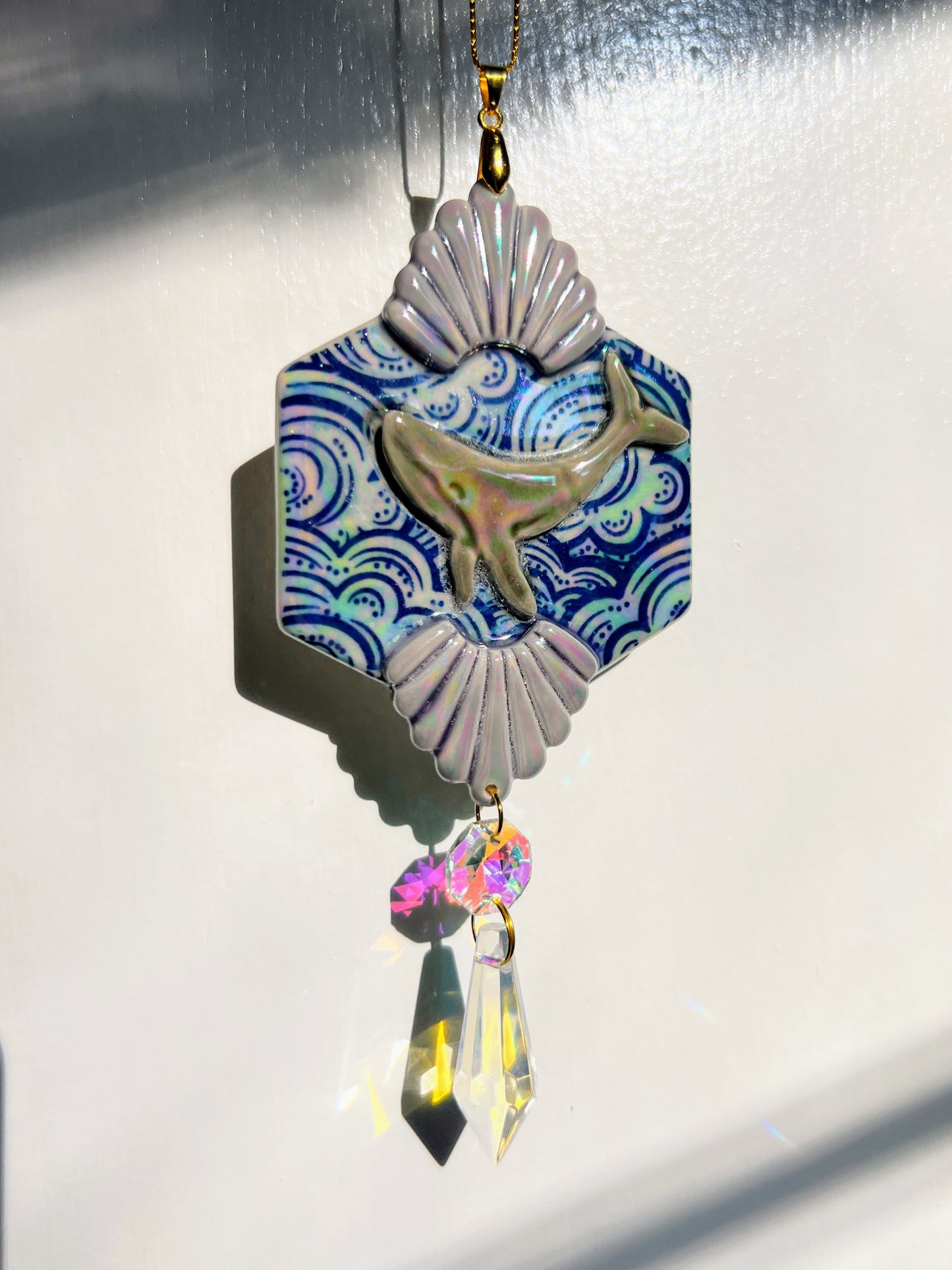 Dreamy Whale Suncatcher Art Deco