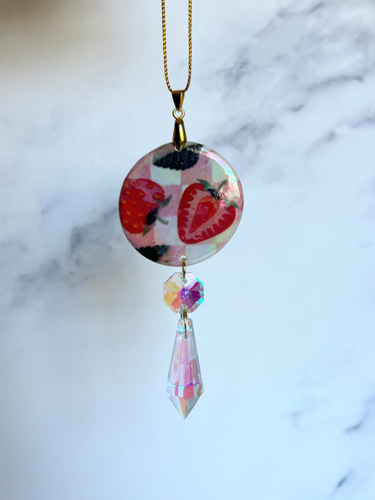 Strawberry Suncatcher Ornament