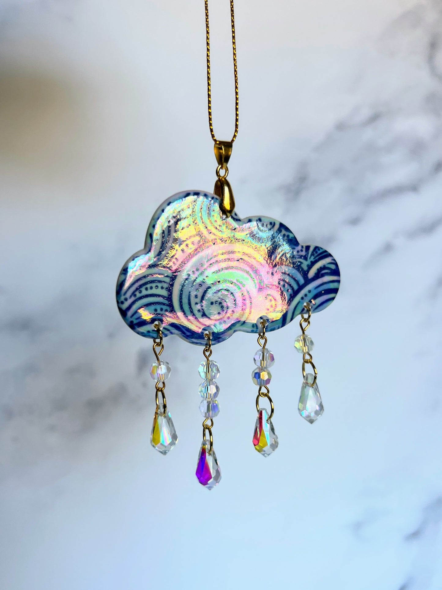 Rain Cloud Suncatcher Iridescent Ornament