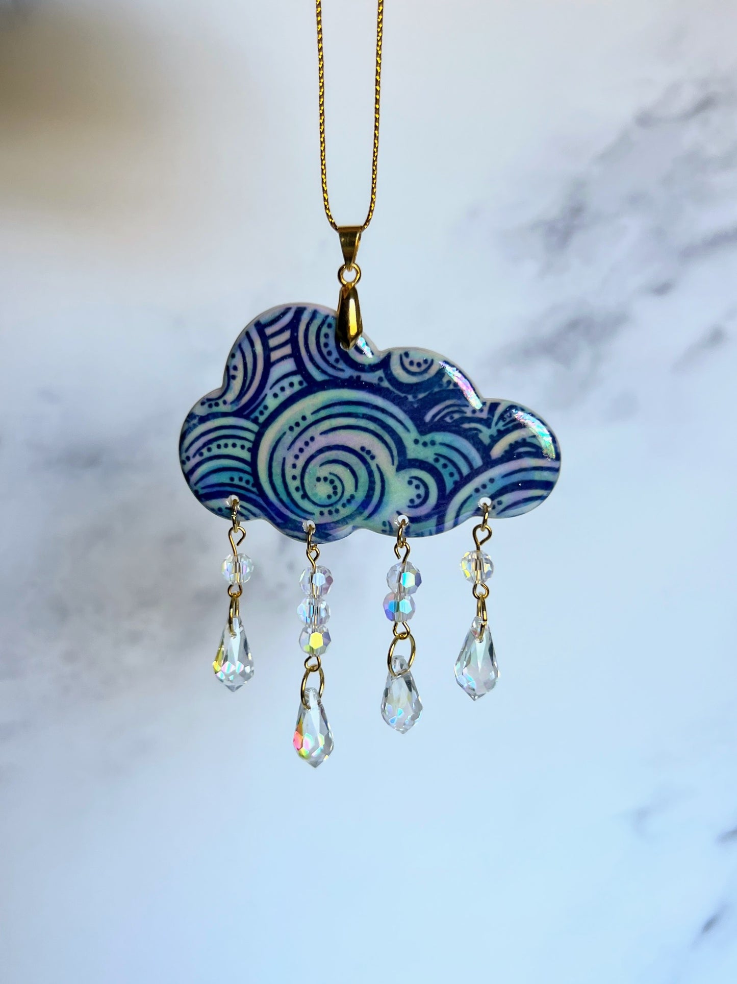 Rain Cloud Suncatcher Iridescent Ornament