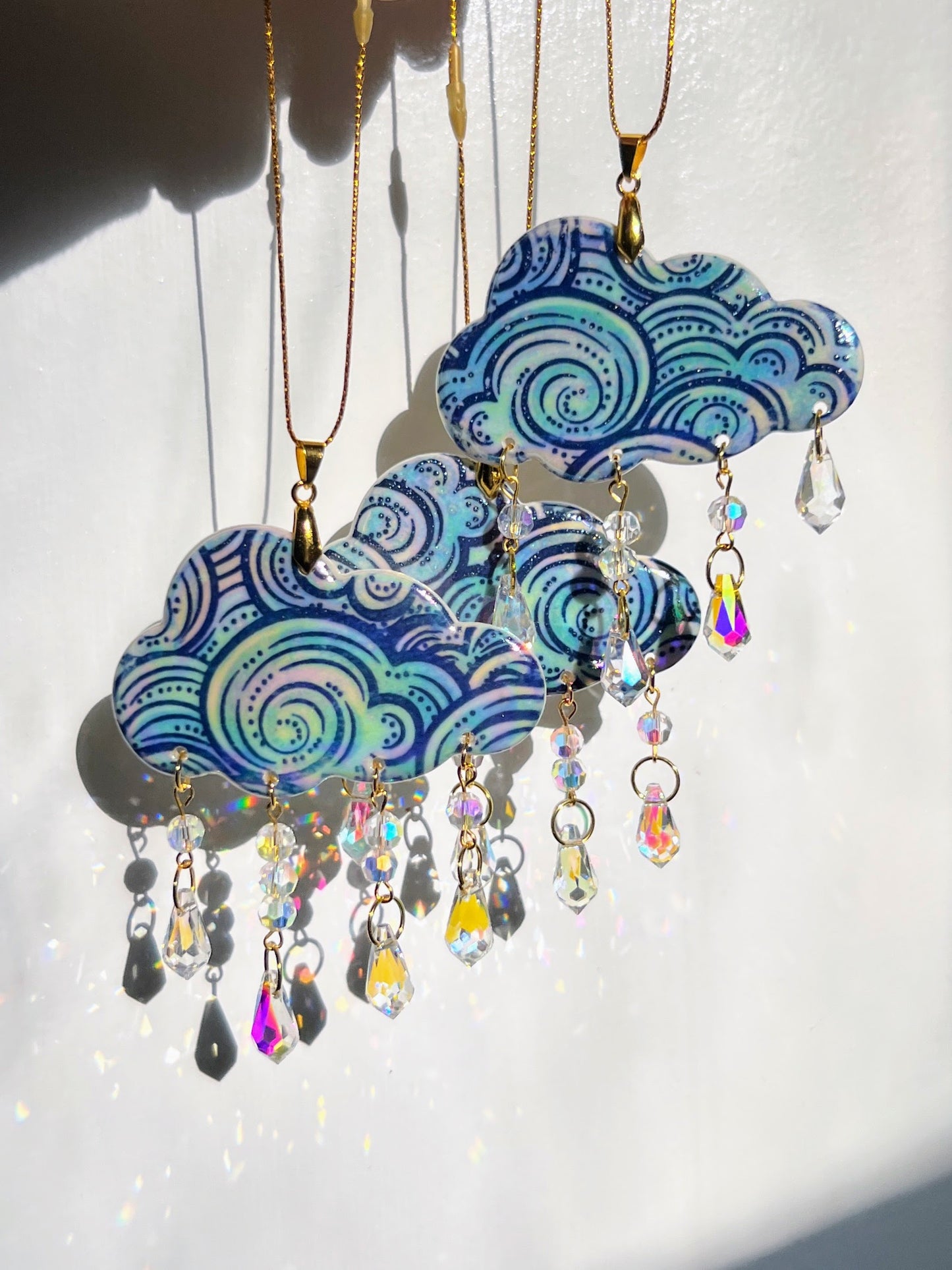 Rain Cloud Suncatcher Iridescent Ornament