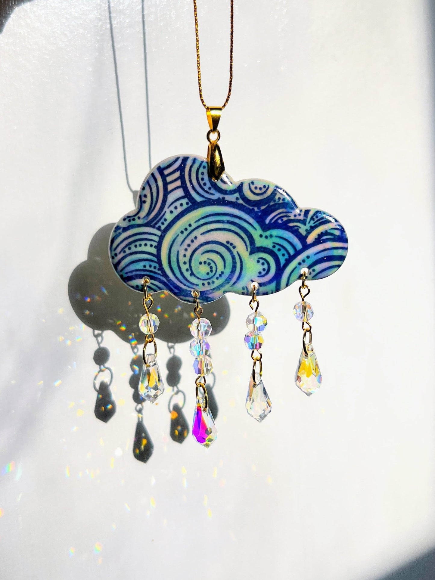 Rain Cloud Suncatcher Iridescent Ornament