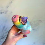 Amethyst Mushroom Pipe - Rainbow Iridescent