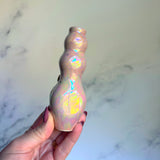 Crystal Moon Cat Pipe - Labradorite Inlay