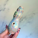 Labradorite Luna Moth Pipe - Crystal Inlay