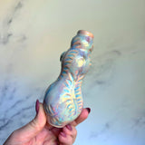 Labradorite Luna Moth Pipe - Crystal Inlay
