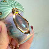 Labradorite Luna Moth Pipe - Crystal Inlay