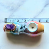 Amethyst Mushroom Pipe - Rainbow Iridescent