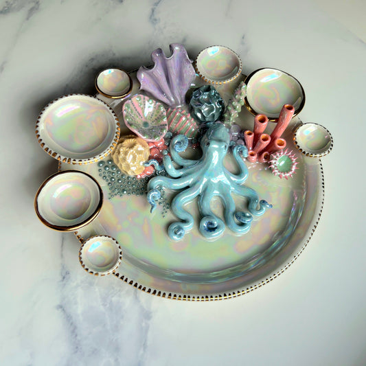 Octavia's Garden - Octopus Coral Reef Dish Jewelry Infinity Tray