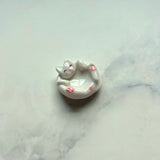 White Cat Ring Dish & Worry Stone