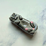 AnchorStone - Fidget Toy - Breath Work Tool - Gray Cat Sensory Stone