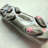 AnchorStone - Fidget Toy - Breath Work Tool - Gray Cat Sensory Stone