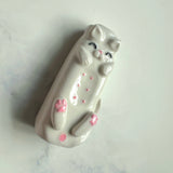 AnchorStone - Fidget Toy - Breath Work Tool - White Cat Sensory Stone