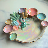 Ophelia's Treasure - Sea Turtle Coral Reef Dish Iridescent Infinity Tray
