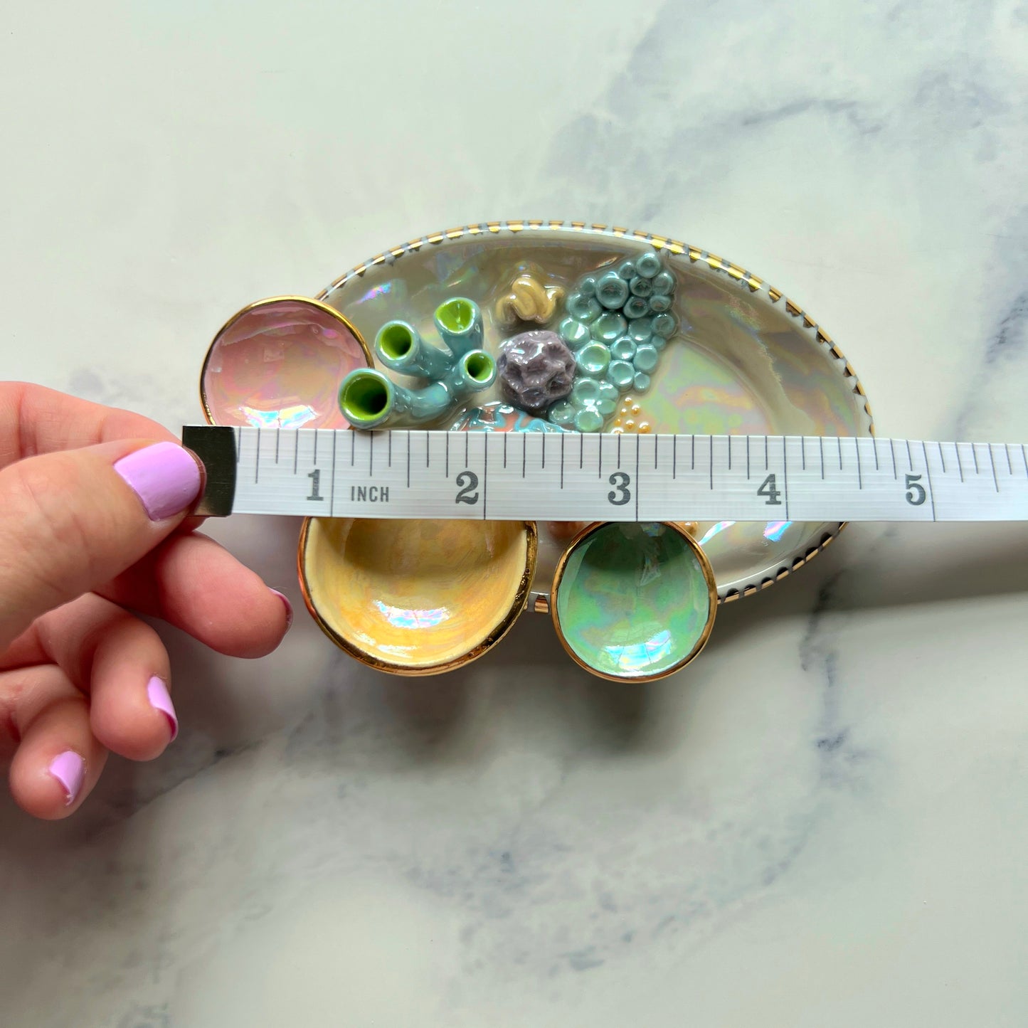 Tidal Treasure - Coral Reef Ring Dish - Iridescent Infinity Tray
