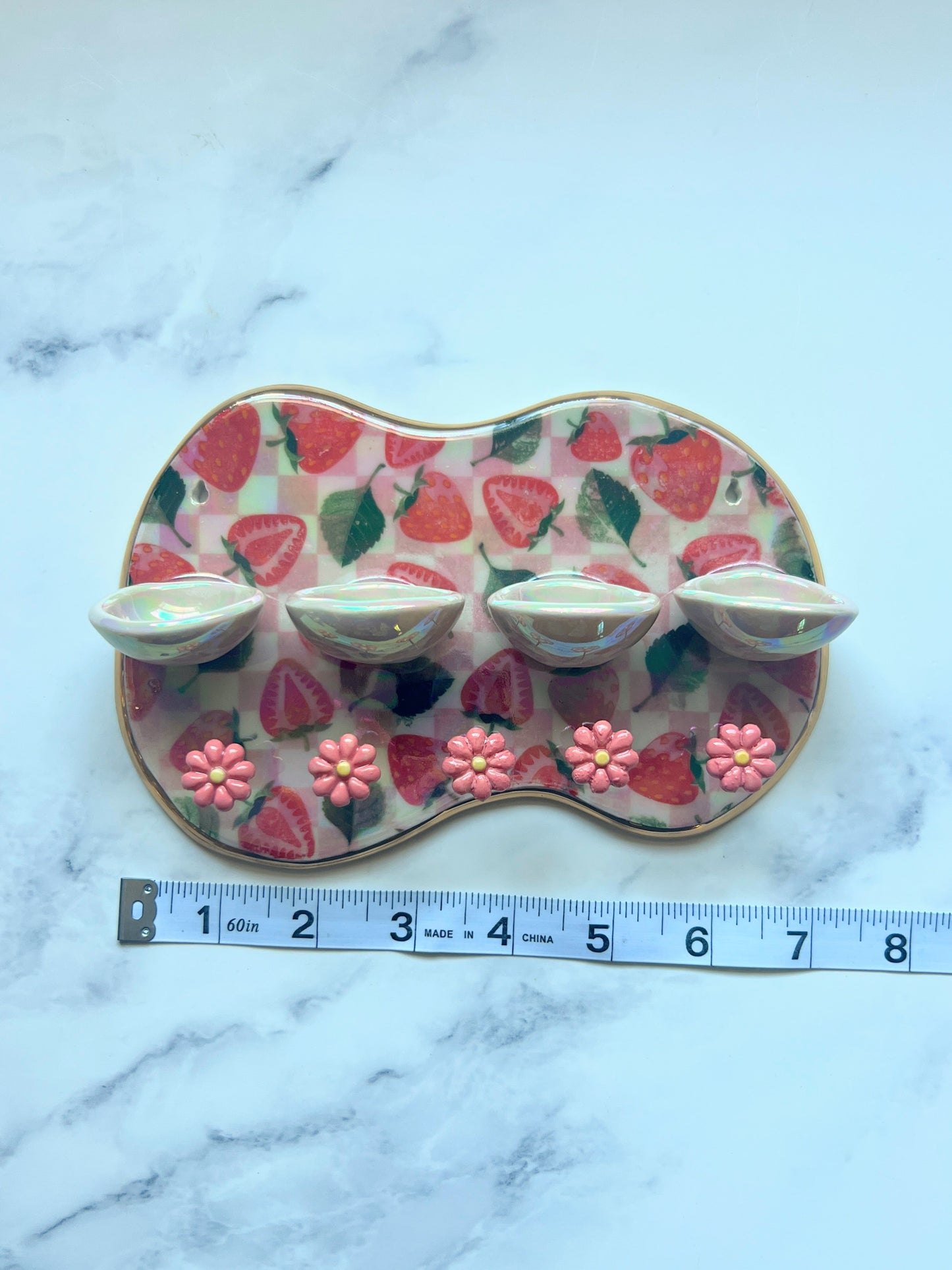 Strawberry Jewelry Wall Hanging Flower Necklace Display