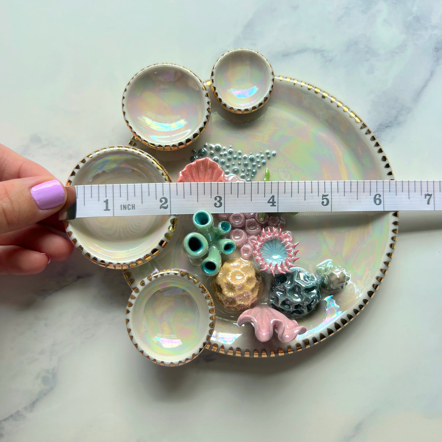 Aurora's Reef - Sea Turtle Coral Reef Dish Jewelry Infinity Tray