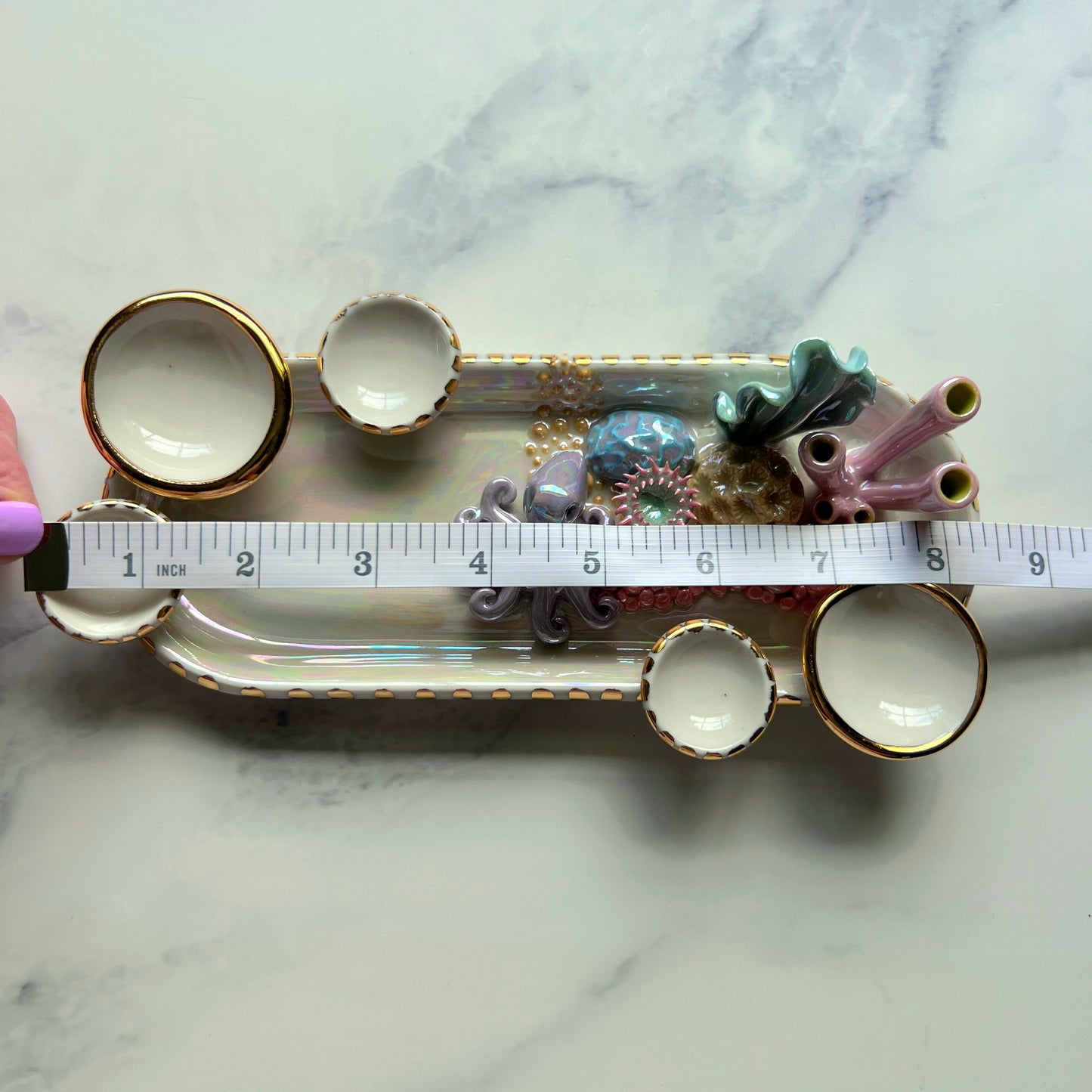 Curious Cutie - Octopus Coral Reef Dish Jewelry Infinity Tray