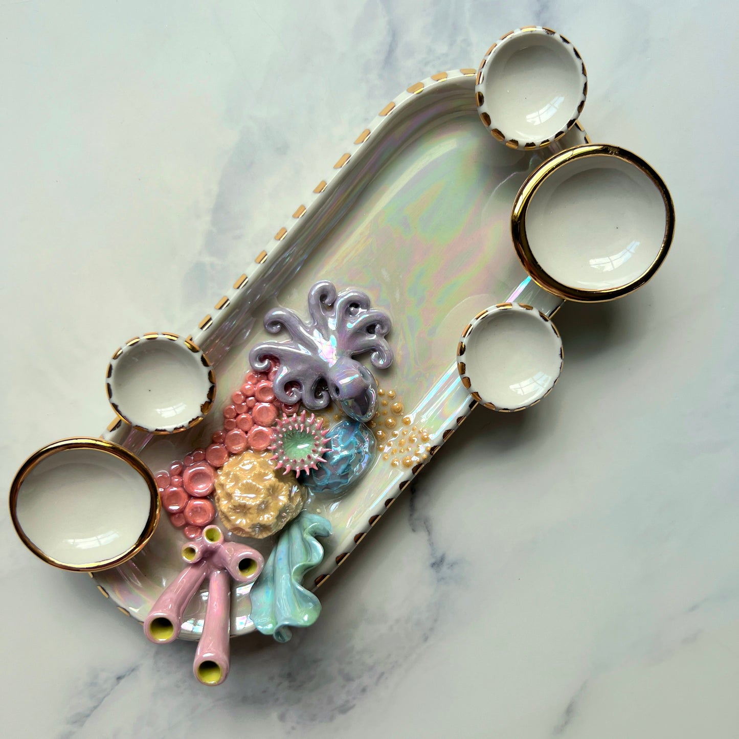 Curious Cutie - Octopus Coral Reef Dish Jewelry Infinity Tray