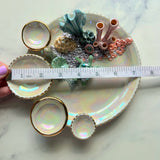 Mermaide Kisses - Coral Reef Sea Turtle Jewelry Dish Iridescent Infinity Tray