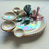 Mermaide Kisses - Coral Reef Sea Turtle Jewelry Dish Iridescent Infinity Tray
