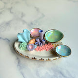 Emerald Waves - Coral Reef Ring Dish - Iridescent Infinity Tray