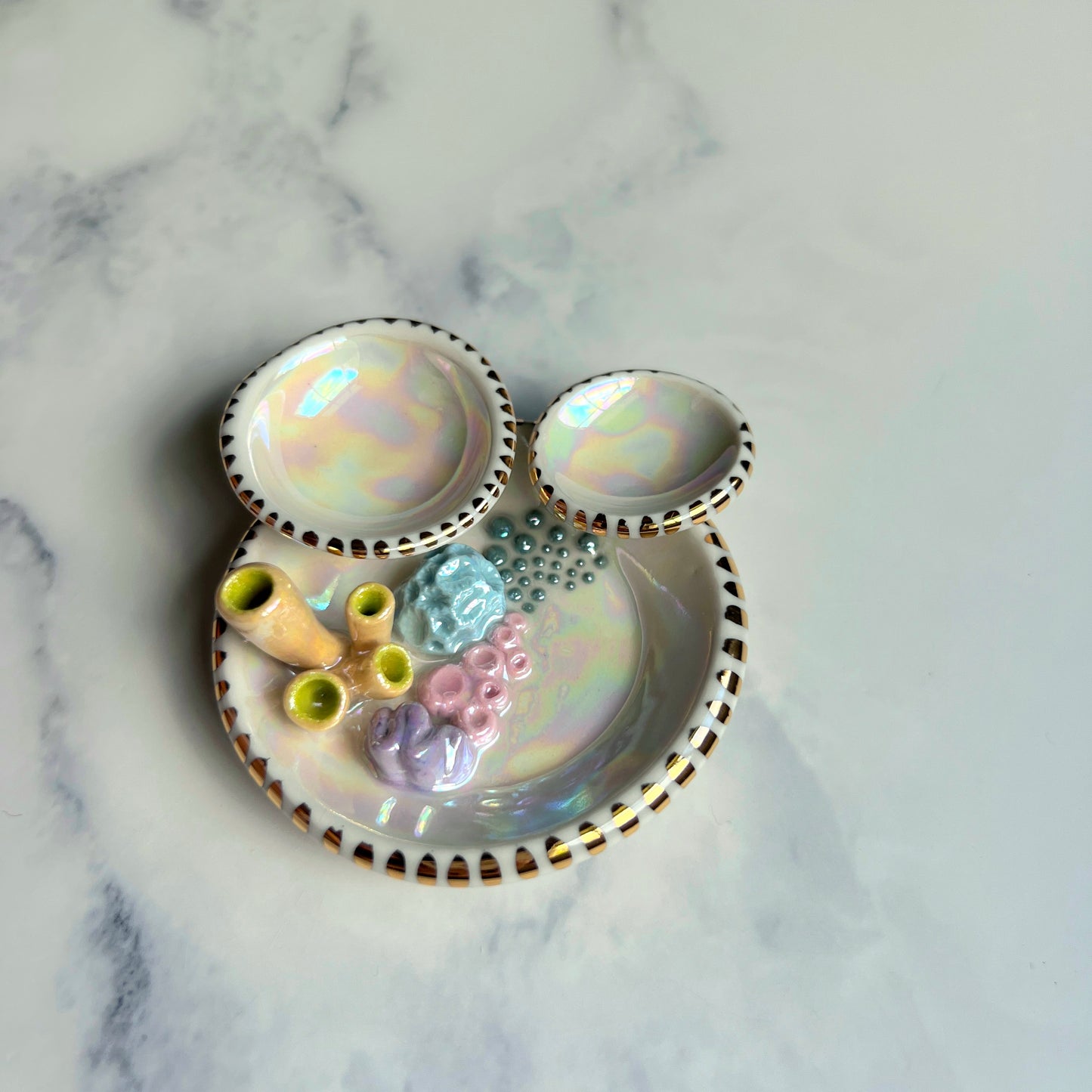 Mini Ocean Dreams - Coral Reef Dish Iridescent Jewelry Tray