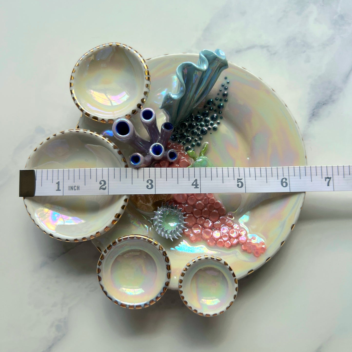 Ocean Dreams - Coral Reef Dish Iridescent Infinity Sea Turtle Tray