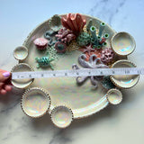 Lucky 7 - Huge Coral Reef Dish Sea Creature Iridescent Infinity Tray