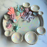 Lucky 7 - Huge Coral Reef Dish Sea Creature Iridescent Infinity Tray