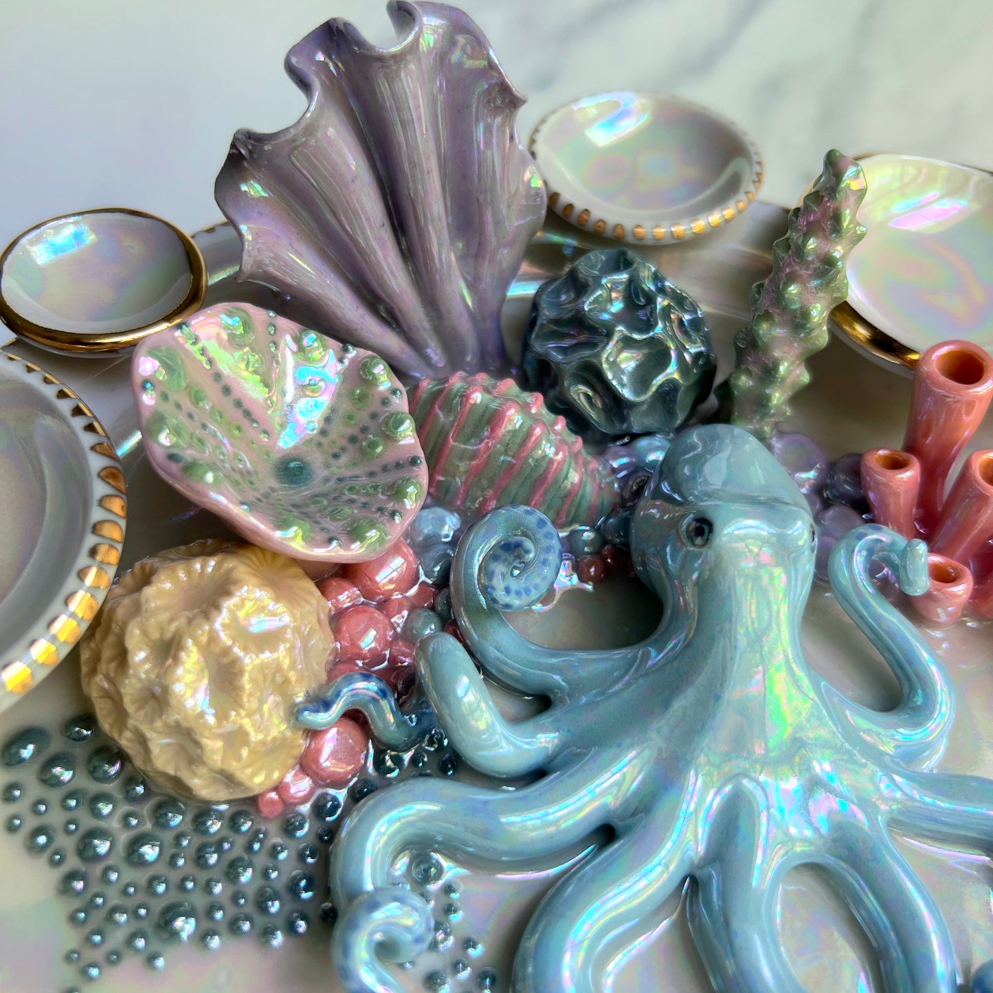 Le jardin d'Octavia - Plateau à bijoux infini en forme de récif de corail pieuvre