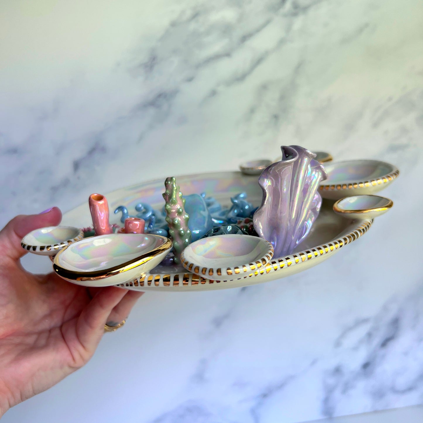 Le jardin d'Octavia - Plateau à bijoux infini en forme de récif de corail pieuvre