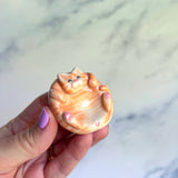 Orange Cat Ring Dish & Worry Stone