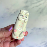 AnchorStone - Fidget Toy - Breath Work Tool - White Cat Sensory Stone