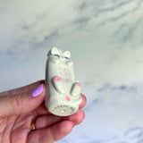 AnchorStone - Fidget Toy - Breath Work Tool - White Cat Sensory Stone