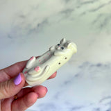 AnchorStone - Fidget Toy - Breath Work Tool - White Cat Sensory Stone