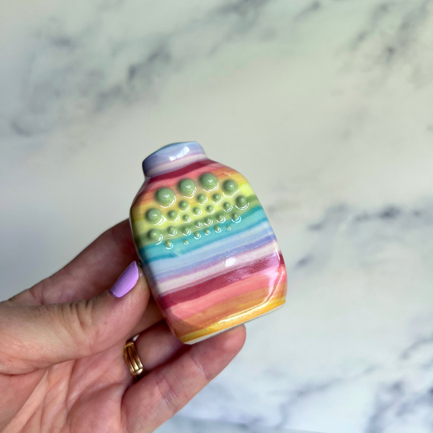 AnchorStone - Fidget Toy - Breath Work Tool - Rainbow Sensory Stone B