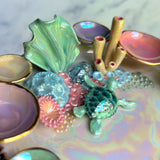 Ophelia's Treasure - Sea Turtle Coral Reef Dish Iridescent Infinity Tray