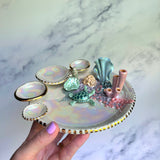 Mermaide Kisses - Coral Reef Sea Turtle Jewelry Dish Iridescent Infinity Tray