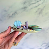Emerald Waves - Coral Reef Ring Dish - Iridescent Infinity Tray