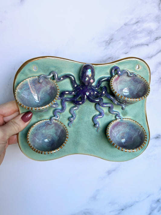 Octopus Jewelry Wall Hanging Crystal Display Iridescent