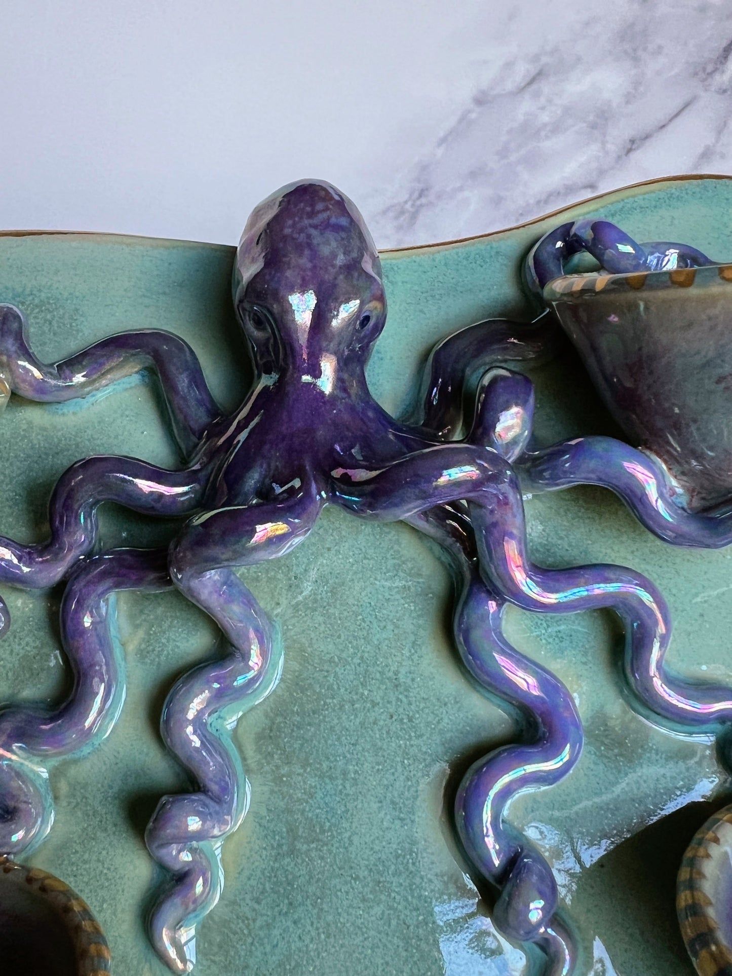 Octopus Jewelry Wall Hanging Crystal Display Iridescent