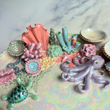 Lucky 7 - Huge Coral Reef Dish Sea Creature Iridescent Infinity Tray
