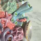 Lucky 7 - Huge Coral Reef Dish Sea Creature Iridescent Infinity Tray