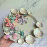 Lucky 7 - Huge Coral Reef Dish Sea Creature Iridescent Infinity Tray